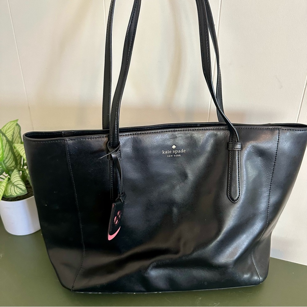 Kate Spade Black Leather Tote Bag